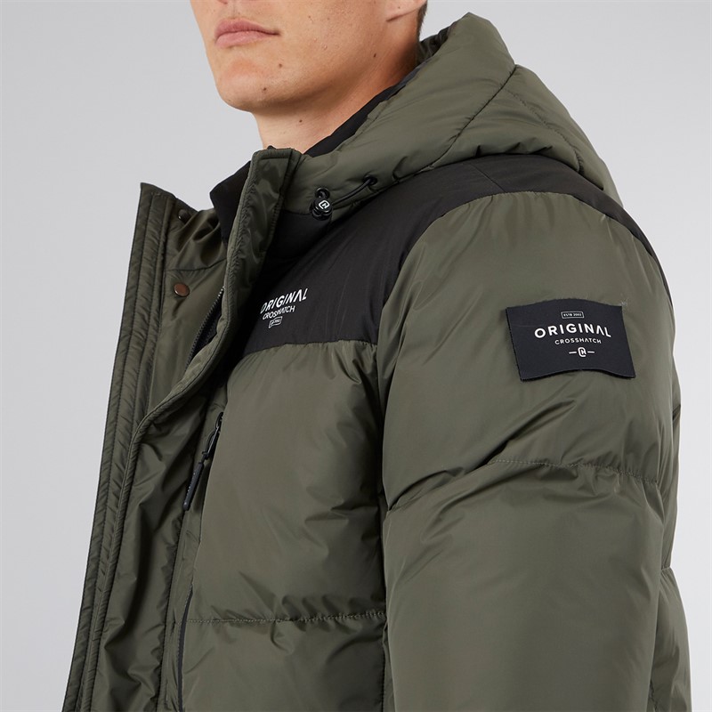 Crosshatch Herren Squadage Panel Jacke Olive