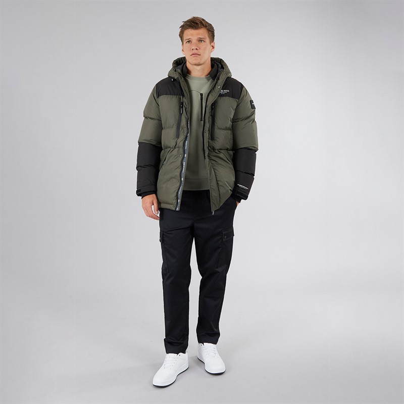 Crosshatch Herren Squadage Panel Jacke Olive
