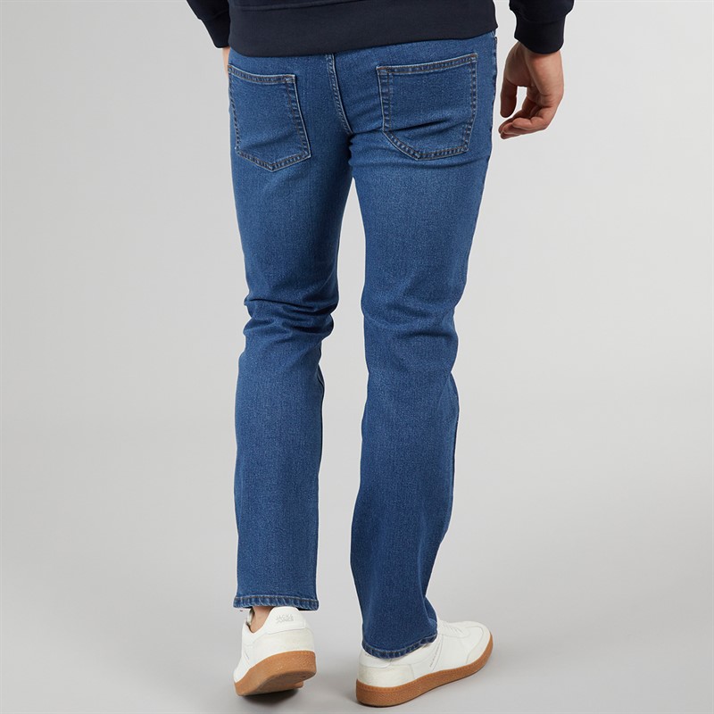 Crosshatch Herren Draker Gerade Jeans Mittelblau