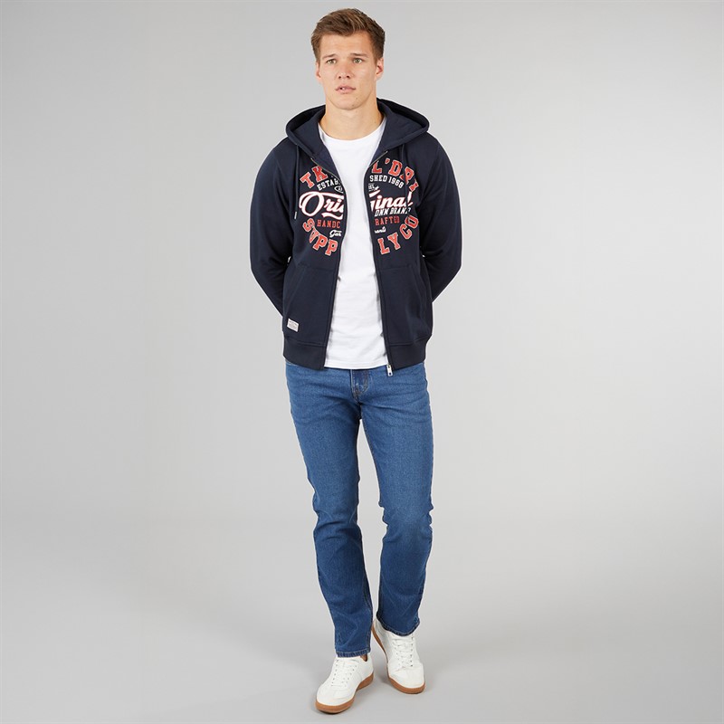 Crosshatch Herren Draker Gerade Jeans Mittelblau