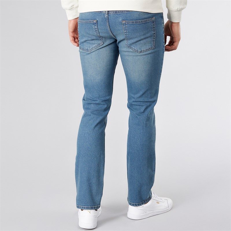 Crosshatch Herren Draker Gerade Jeans Hellblau