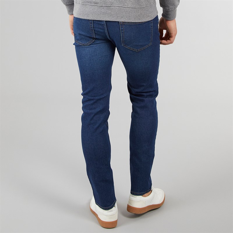 Crosshatch Herren Durtan Slim Fit Jeans Dunkel Wasch