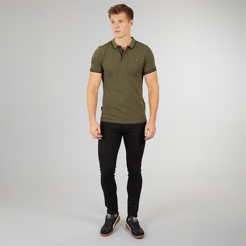 Crosshatch Herren Durtan Slim Fit Jeans Black Wash