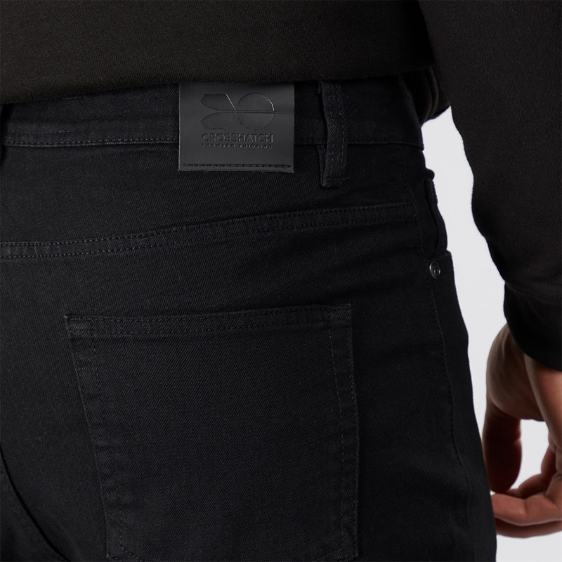 Crosshatch Herren Dalesman Relaxed Fit Jeans Black Wash