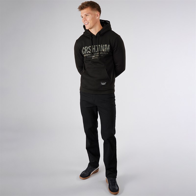 Crosshatch Herren Dalesman Relaxed Fit Jeans Black Wash