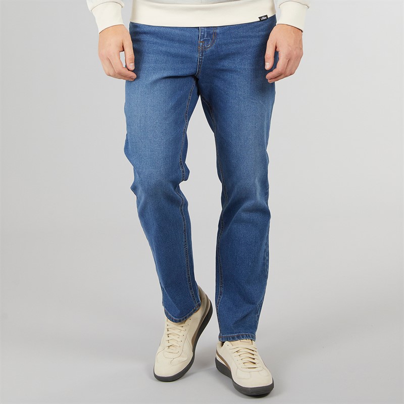 Crosshatch Herren Dalesman Relaxed Fit Jeans Mittelblau