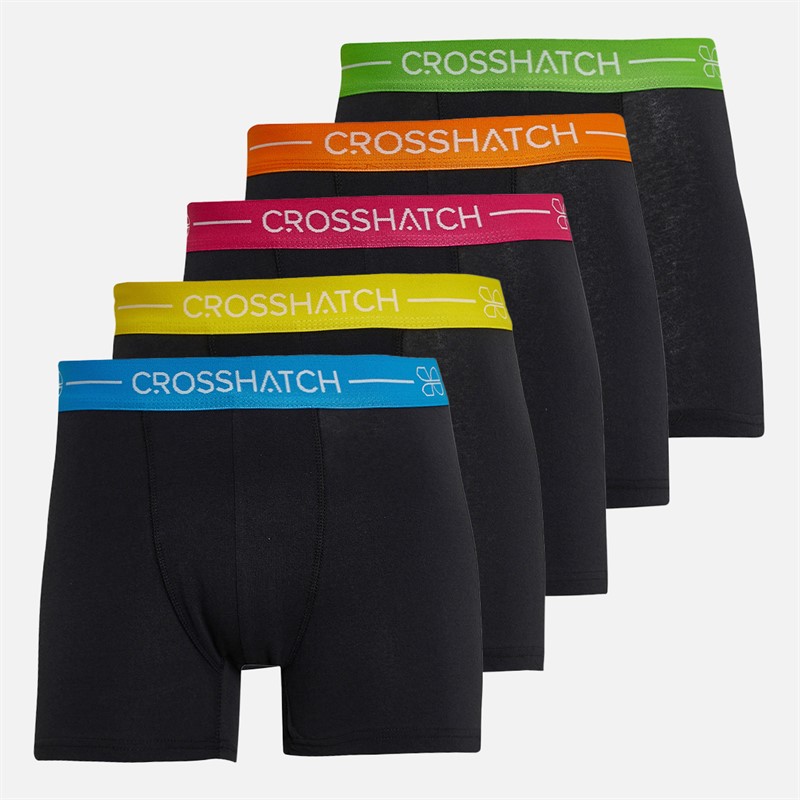 Crosshatch Mens Astral Five Pack Boxers Black