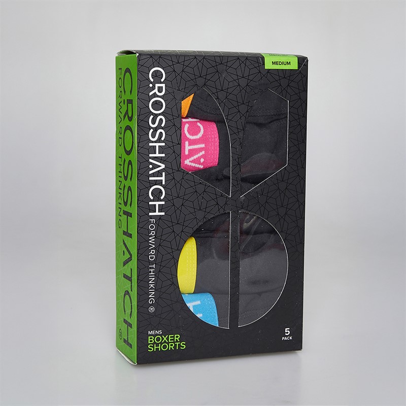 Crosshatch Mens Astral Five Pack Boxers Black