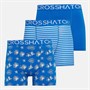 Crosshatch Mens Hovland Three Pack Boxer Shorts Directoire Blue
