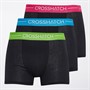 Crosshatch Boxers Astral Homme - lot de Trois - Noir