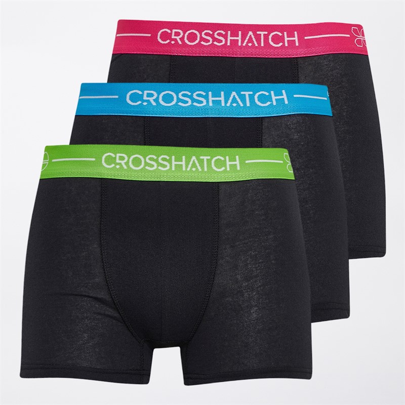 Crosshatch Boxers Astral Homme - lot de Trois - Noir