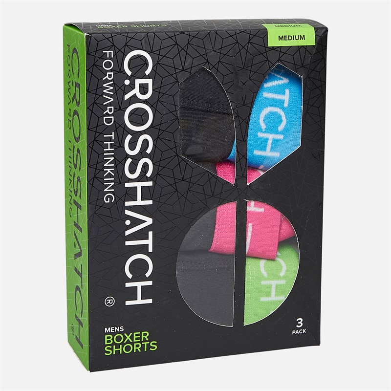 Crosshatch Boxers Astral Homme - lot de Trois - Noir