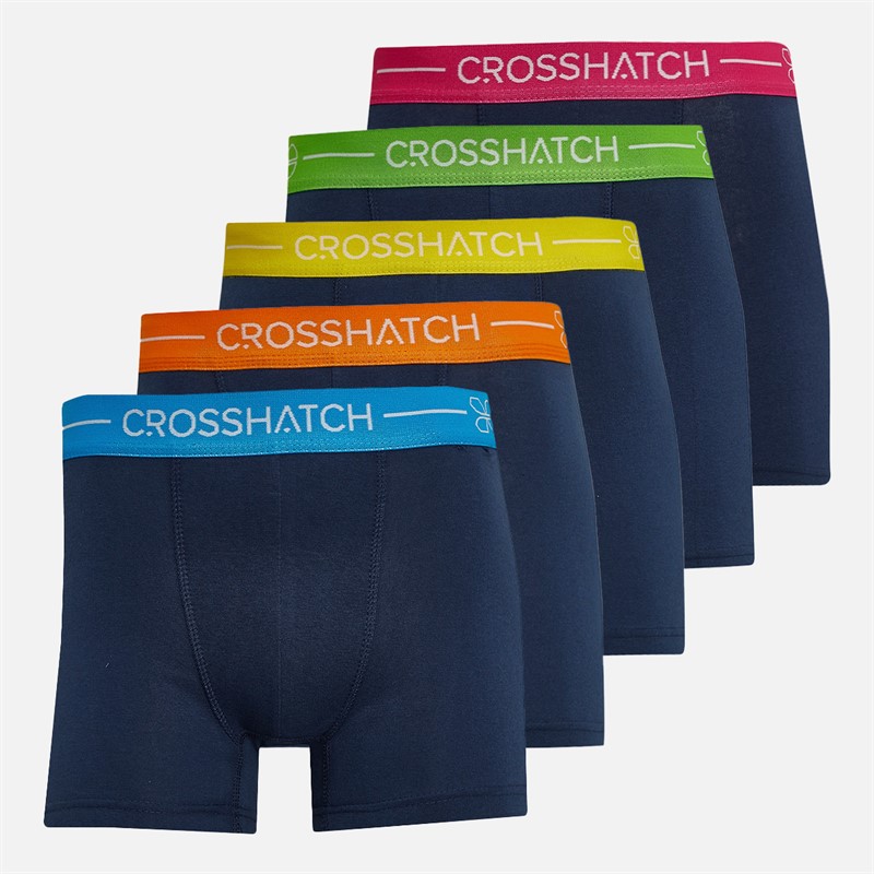 Crosshatch Mens Astral Five Pack Boxers Navy