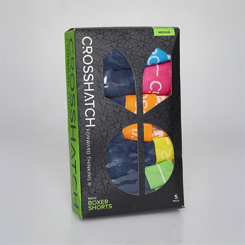 Crosshatch Mens Astral Five Pack Boxers Navy