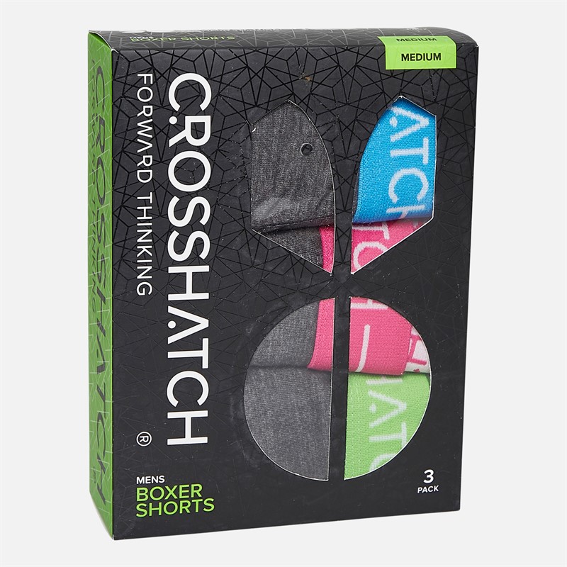 Crosshatch Homme Astral Trois Pack Boxer Charbon Chiné