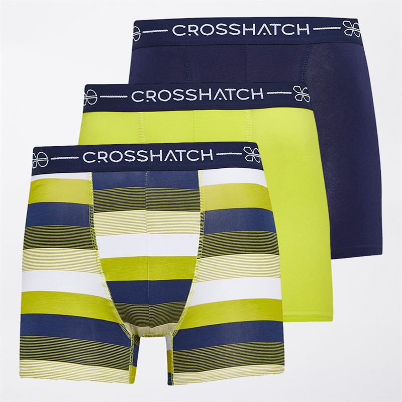 Crosshatch Herren Avocet Drei Pack Boxer Shorts Gelb