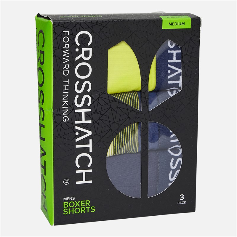 Crosshatch Herren Avocet Drei Pack Boxer Shorts Gelb