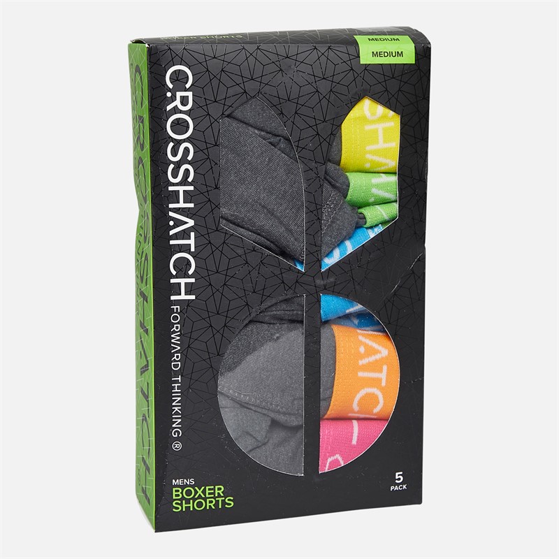 Crosshatch Mens Astral Five Pack Boxers Charcoal Marl