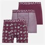 Crosshatch Mens Hovland Three Pack Boxer Shorts Prune