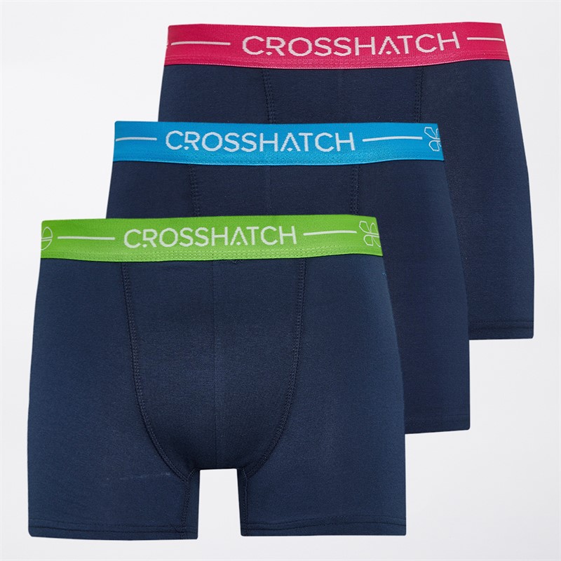 Crosshatch Boxers Homme Astral Trois Pack Bleu Marine - Taille L