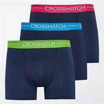 Crosshatch Heren Astral Drie Pack Boxers Navy