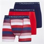 Crosshatch Herren Avocet Drei Pack Boxer Shorts Rot
