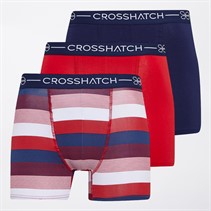 Crosshatch Heren Avocet Drie Pack Boxer Shorts Rood