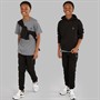 Crosshatch Junge Dreiteiliges Hoodie T Shirt und Jogginghose Set Schwarz / Anthrazit