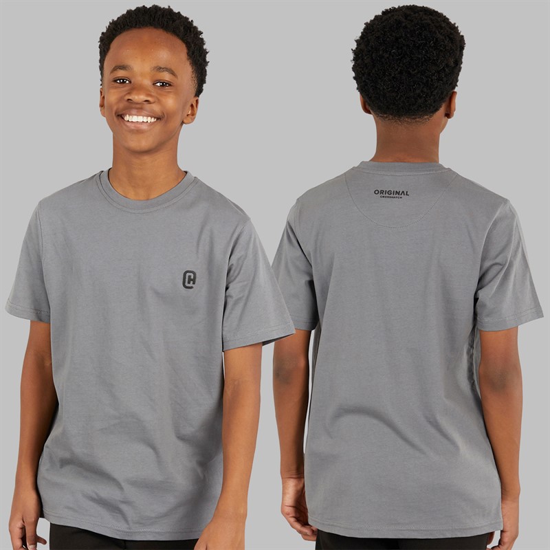 Crosshatch Junge Dreiteiliges Hoodie T Shirt und Jogginghose Set Schwarz / Anthrazit