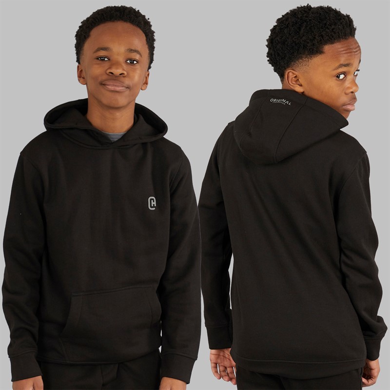 Crosshatch Junge Dreiteiliges Hoodie T Shirt und Jogginghose Set Schwarz / Anthrazit