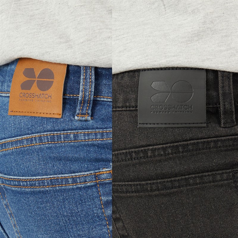 Crosshatch Jeansy slim dla chłopca 2-pak kolor średnioniebieski/czarny