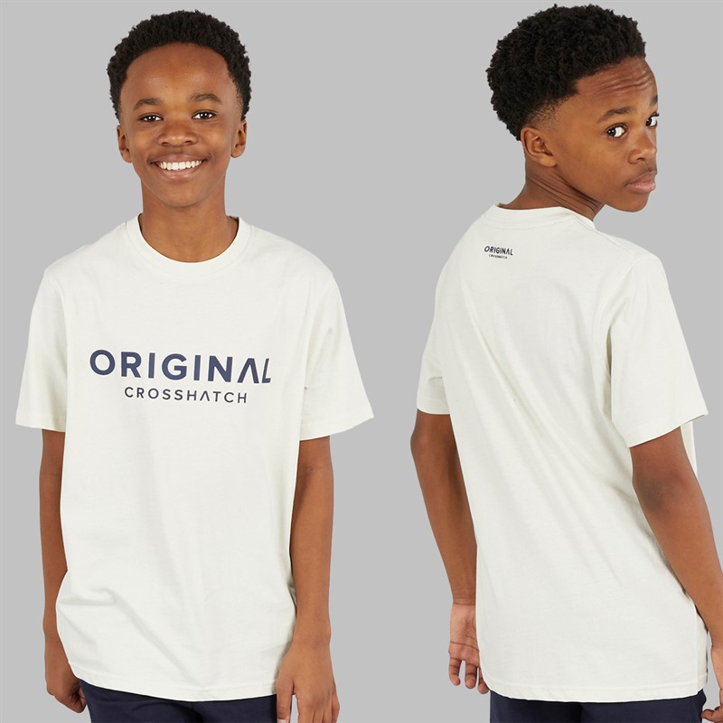 Crosshatch Junge Vier Teile Hoodie Sweatshirt T Shirt und Jogginghose Set Marineblau/Creme