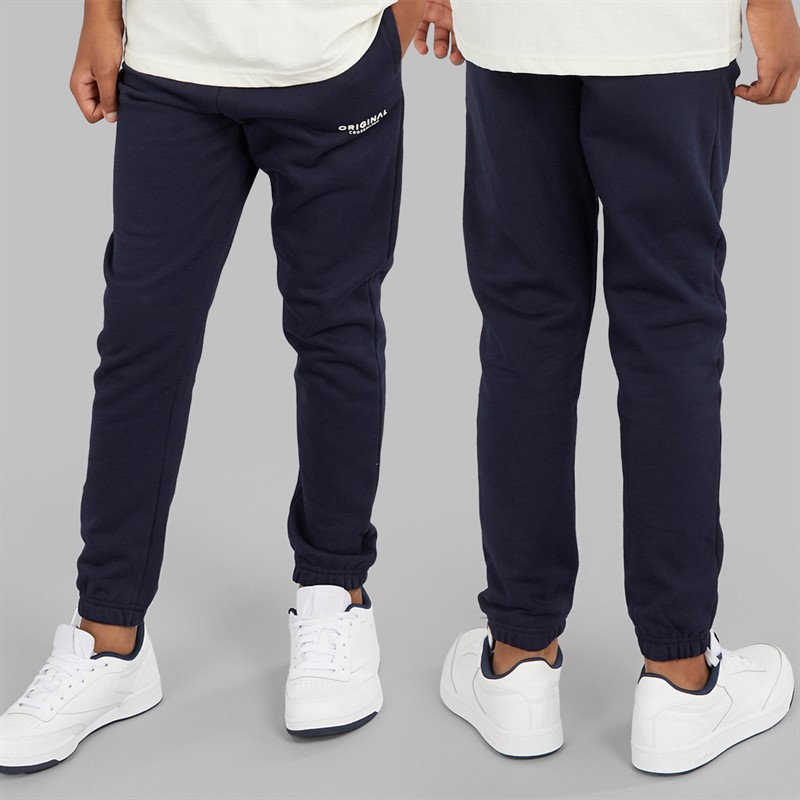 Crosshatch Junge Vier Teile Hoodie Sweatshirt T Shirt und Jogginghose Set Marineblau/Creme