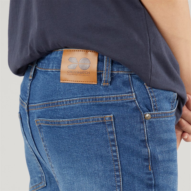 Crosshatch Jeansy o prostym kroju dla chłopca kolor średni niebieski