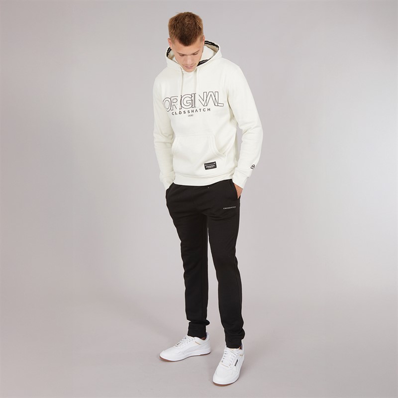 Crosshatch Herren Carrimoore Kapuzenpullover Off White
