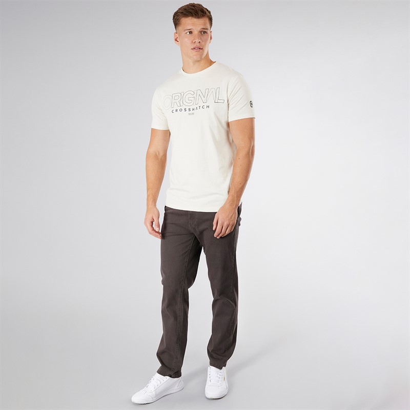Crosshatch Herren Carrimoore T-Shirt Off White