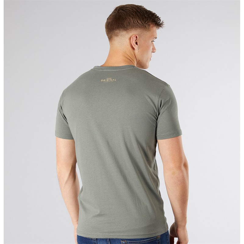 Crosshatch Herre Chevin T-Shirt Oliven