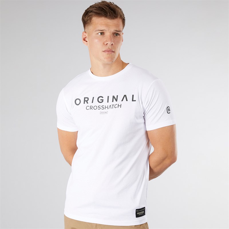 Crosshatch Herren Jamals T Shirt Off White