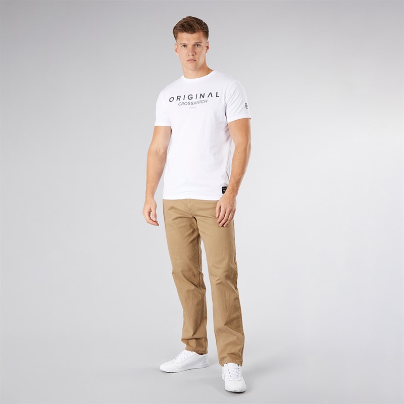 Crosshatch Herren Jamals T Shirt Off White