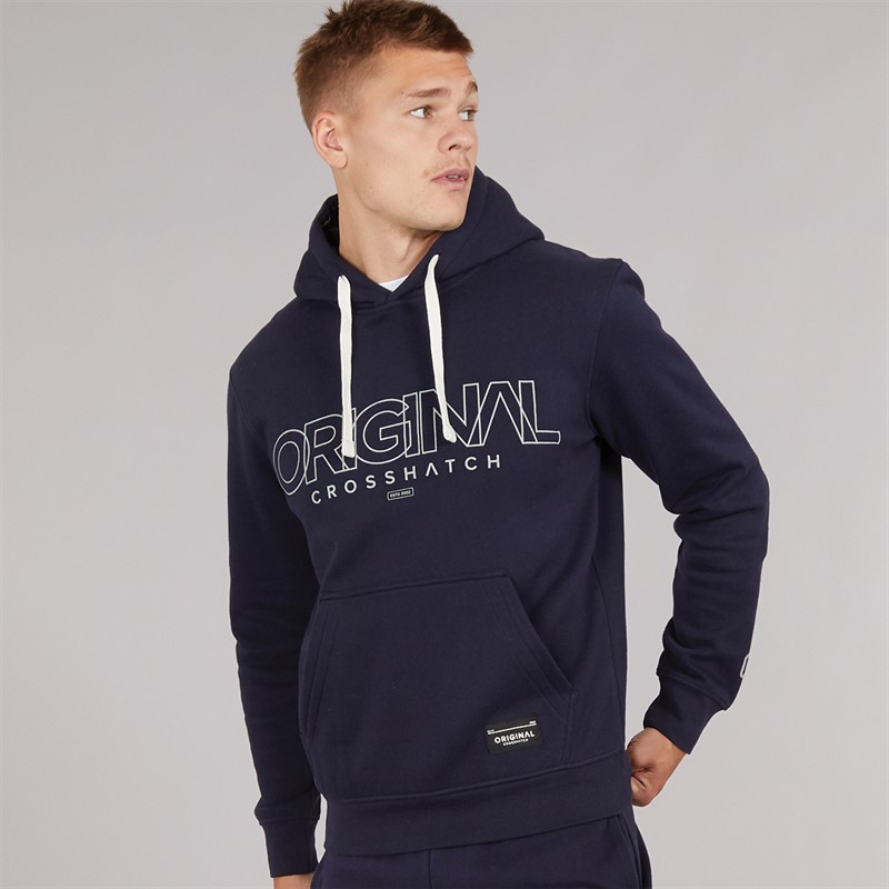 Crosshatch Herren Carrimoore Hoodie Marineblau