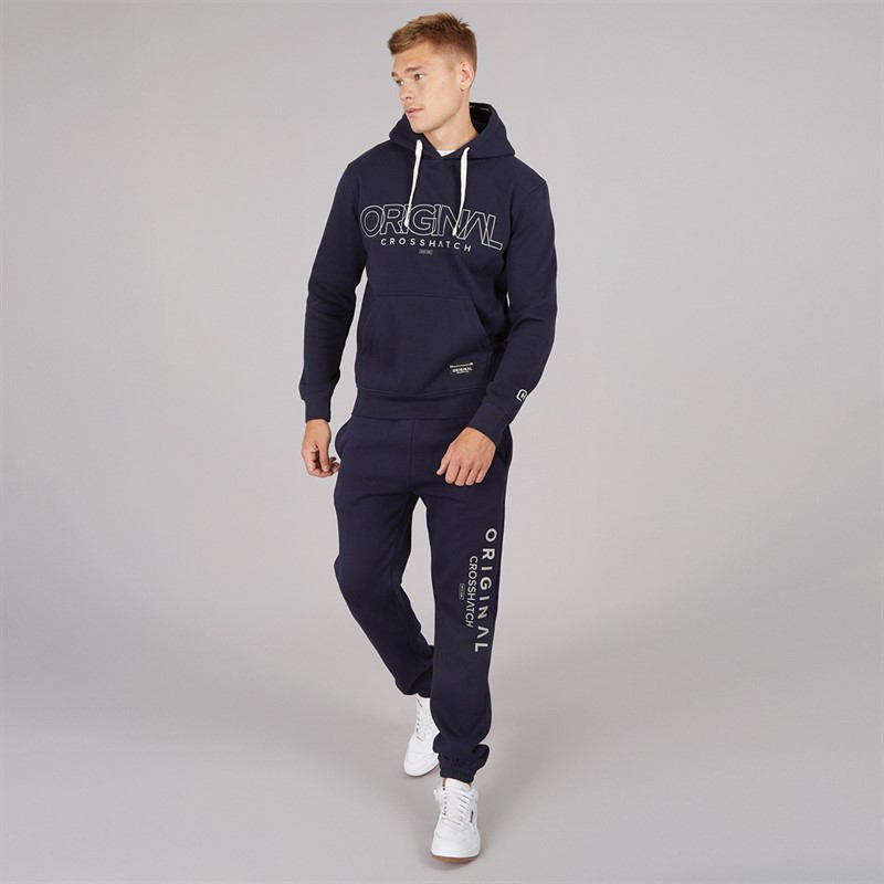 Crosshatch Herren Carrimoore Hoodie Marineblau