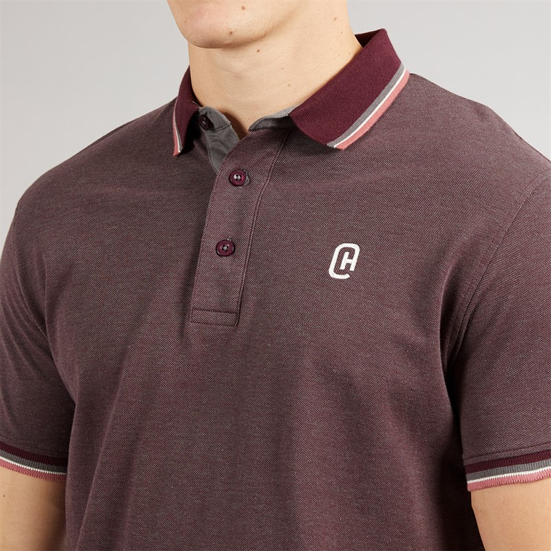 Crosshatch Herren Mettormoore Polo Burgundy
