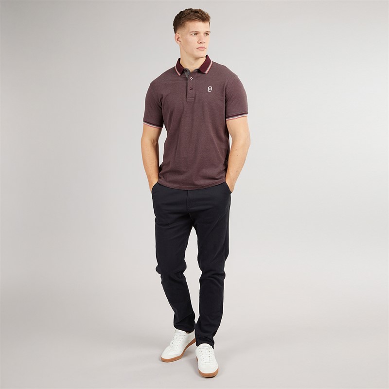 Crosshatch Herren Mettormoore Polo Burgundy