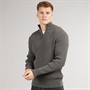 Crosshatch Mens Havaline 1/4 Zip Knitted Jumper Charcoal Grey