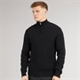 Crosshatch Mens Havaline 1/4 Zip Knitted Jumper Black