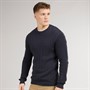 Crosshatch Herren Kabstars Zopfmuster Pullover Navy