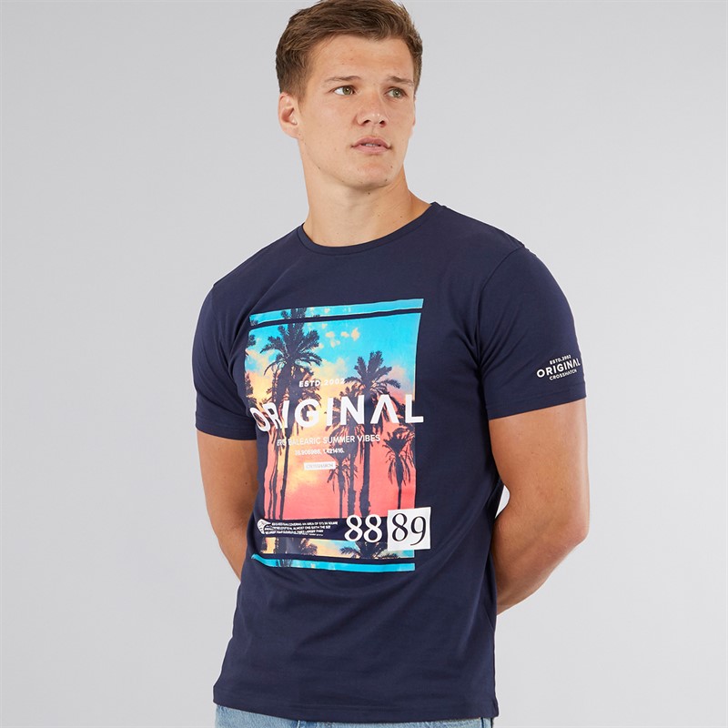 Crosshatch Mens Summevibe T-Shirt Navy