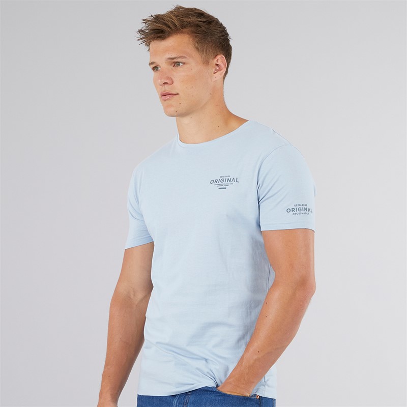 Crosshatch Mens Summevibe T-Shirt Sky Blue
