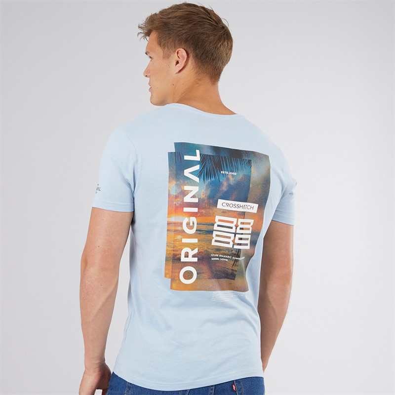 Crosshatch Mens Summevibe T-Shirt Sky Blue