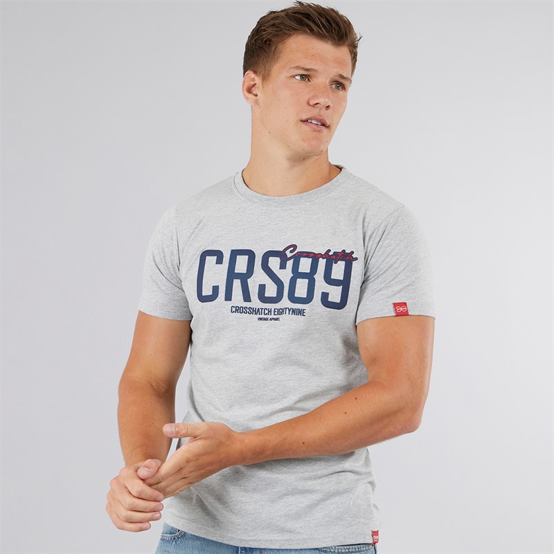 Crosshatch Mens Ellsworth T-Shirt Grey Marl - Size L